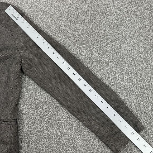 Amanda Smith Herringbone Oversized Blazer Jacket Black Tan 6 Single Breasted - Picture 13 of 15